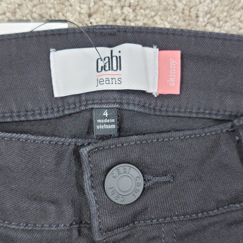 NWT Cabi Jeans The Skinny Black Denim Trousers 8044 Size 4 NEW MSRP $114